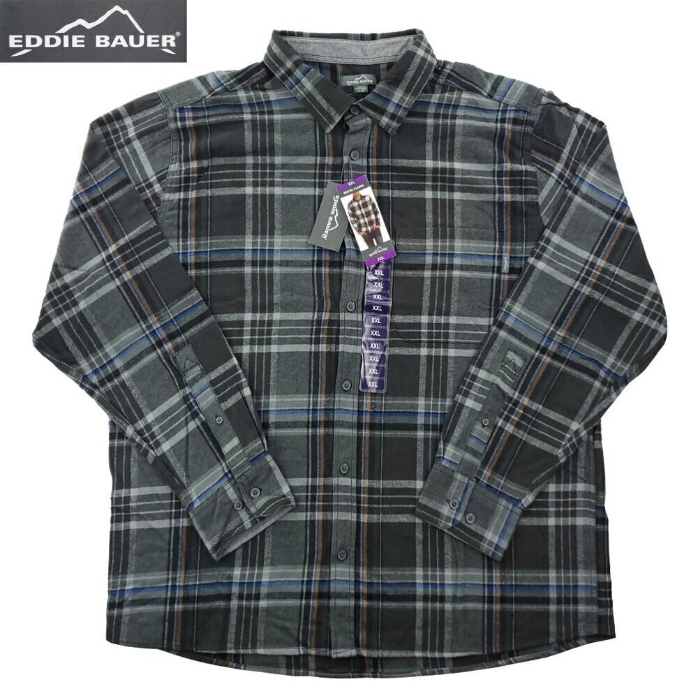 Eddie Bauer Bristol Flannel Shirt Plaid 100% Cotton Men XXL NWT